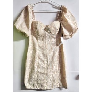 Haute Monde Cream Mini Dress